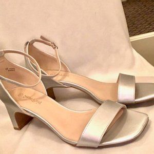 Silver Block Heels size 11